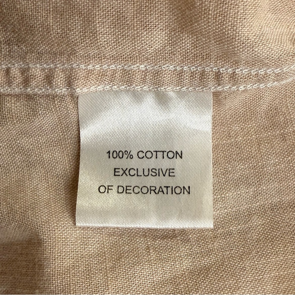 TailorByrd Beige Cotton Short Sleeve Button Down Shirt | Summer Golf Preppy - Picture 8 of 9